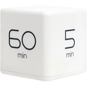 Cube Timer (White), Timers Cube Flip Block Timers Productivity Gravity Sensor Time Management for   Classroom Kitchen Desk Workout Cooking Study 5, 15, 30, 60 min Timer Setting
