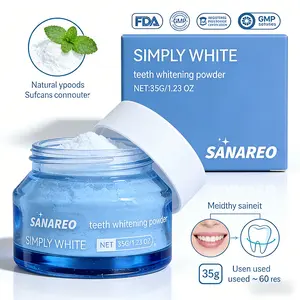 Purely White Teeth Whitening Powder - Fresh Breath & Bright Smile Natural Formula - Fluoride-Free Deep Cleansing -Birthday Gifts Valentine's Day Gifts Christmas Gifts