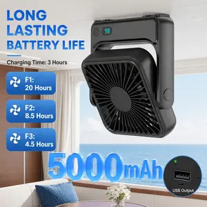 Magnetic Cruise Approved Fan, Cruise Essentials 2026, 5000mAh Rechargeable Portable Travel Fan with Strong Magnetic Base & Hook, 4-Speed Ultra-Slim Quiet Cooling Fan for Cruise Ship Cabin, Magnetic Golf Cart Fan, Camping, RV, Bedroom & Office