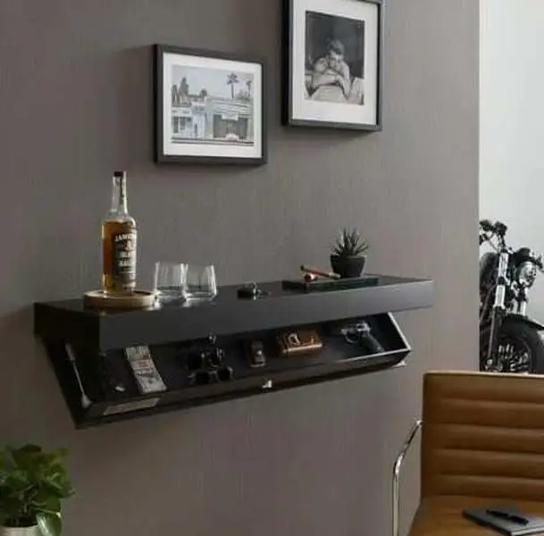 Hidden Compartment Wall Shelf — Secret Storage Shelf for Valuables & Decor