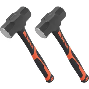 2 Packs 3lb Sledgehammer with 13 Inch long Fiberglass Handle, Drilling/Crack Hammer, No-Slip Rubber Grip, and Forged Steel Construction,(3-Pound Sledge), by