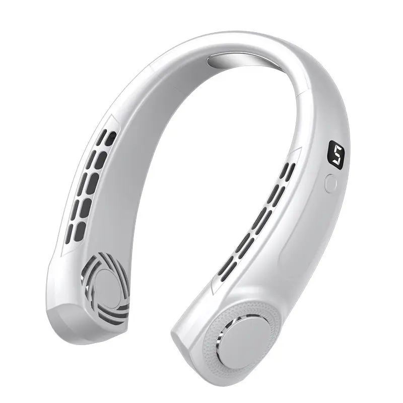 Ceramic Cooling Neck Fan, Lithium Battery-Powered, Low-Noise, USB-Rechargeable Wearable Accessory for Electronics Users