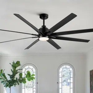 72 in. Integrated LED Indoor Black Windmill Ceiling Fan with DC Motor, Remote Control