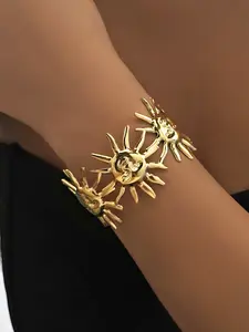 Stainless Steel Sun Bracelet for Women, Fashionable Versatile Accessory, Perfect for Daily Wear, Summer Beach Vacation, Gift Idea