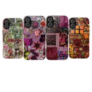 Artistic Floral Patchwork Phone Case – Retro Collage Design with Vintage Flowers, Textured Details & Warm Earthy Palette, Trendy Aesthetic Gift for Her, Fits iPhone 17, 16, 15, 14, 13, 12, 11, XS & Samsung Galaxy S21–S25