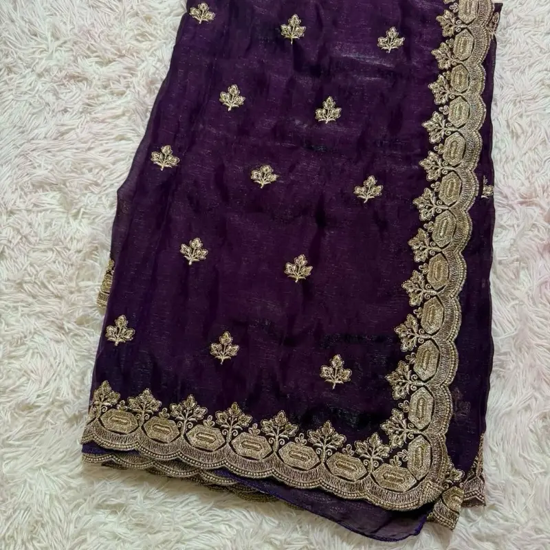 Fandy Silk Saree with Perfect Picco Work, Versatile for Weddings, Festivals and Casual Gatherings