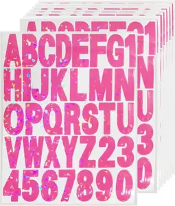 Starboling Letter Stickers, inch  Sheets Rose red Alphabet Sticker,Self Adhesive Vinyl Letter Stickers Mailbox Numbers,for Arts Crafts Outdoor Sign Poster Mailbox Sign Doors Mailboxes Car Truck