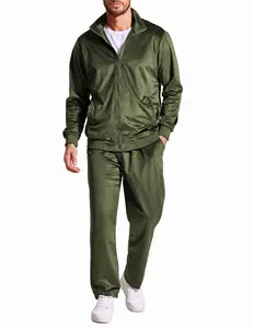 COOFANDY Mens 2 Piece Velour Tracksuit Full Zip Jackets Pants Velvet Jogging Suits Sweatsuit Set