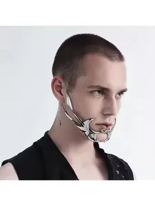 Punk Mechanical Blood Blade Alien Design, Alien Fluid Lip Ring, Facial & Earring Set, Adjustable, Unisex