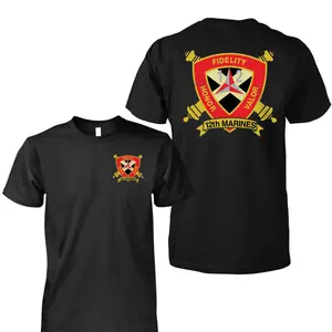 USMC 12th Marines T-Shirt – Fidelity Honor Valor Military Crest Tee, United States Marine Corps Veteran Shirt