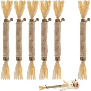 6 PCS Silvervine Sticks For Cats - Natural Cat Chew Toys For Teeth Cleaning, Kitten Teething &Amp; Aggressive Chewers