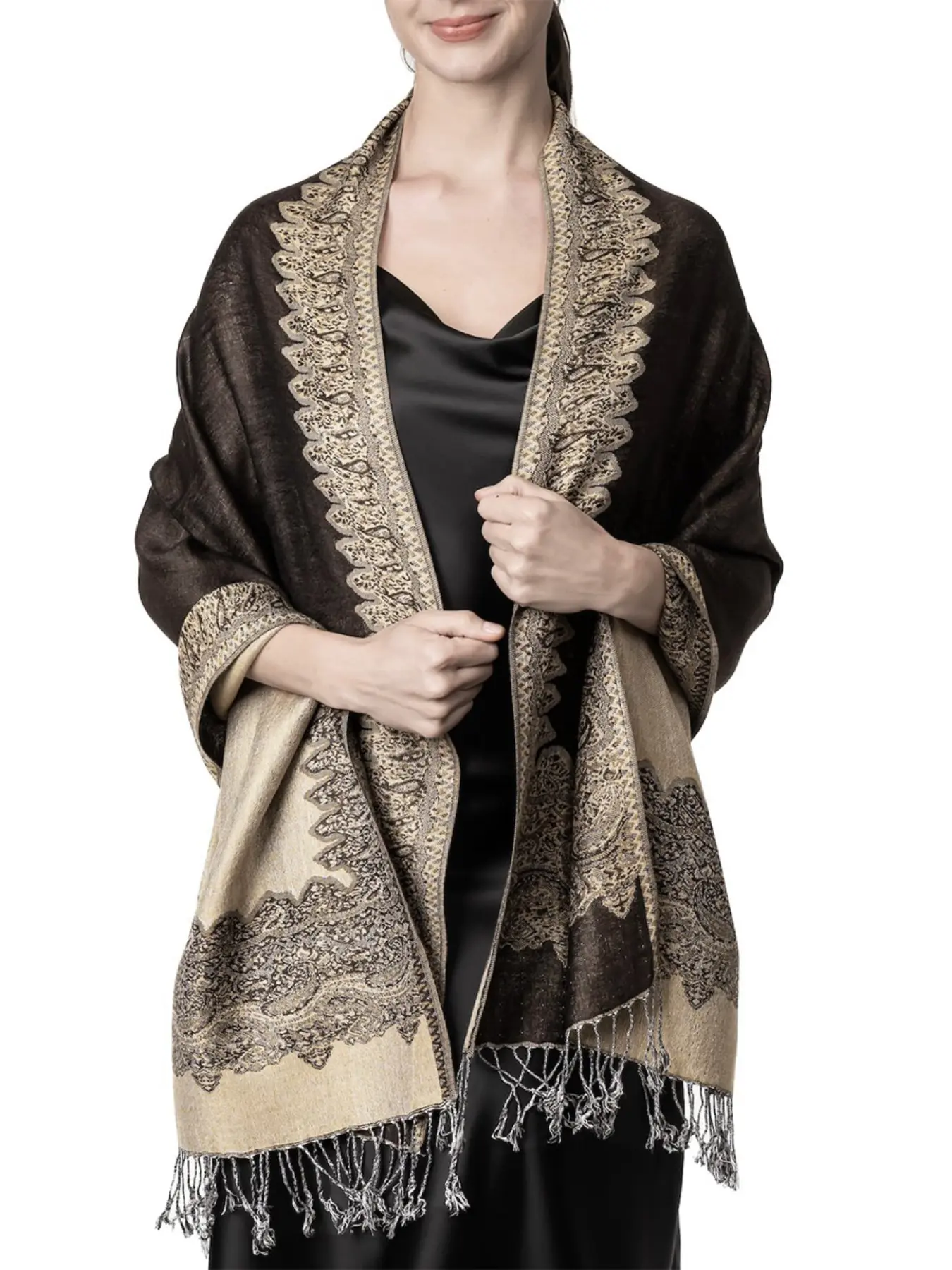 Women's Fashion Autumn Winter Warm Jacquard Scarf, Floral Embroidered Scarf, Knit Shawl, Floral Pattern Shawl, Fashion Shawl Wrap, Knitted Scarf, Stylish Ladies Accessory for Cold Weather, Headscarf Cozy and Trendy Design muslim hijab