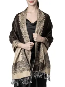 Women's Fashion Autumn Winter Warm Jacquard Scarf, Floral Embroidered Scarf, Knit Shawl, Knitted Scarf, Stylish Ladies Accessory for Cold Weather, Headscarf Cozy and Trendy Design muslim hijab