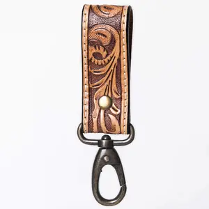 American Darling ADKR210D Hand Tooled Carved Genuine Leather Keyring