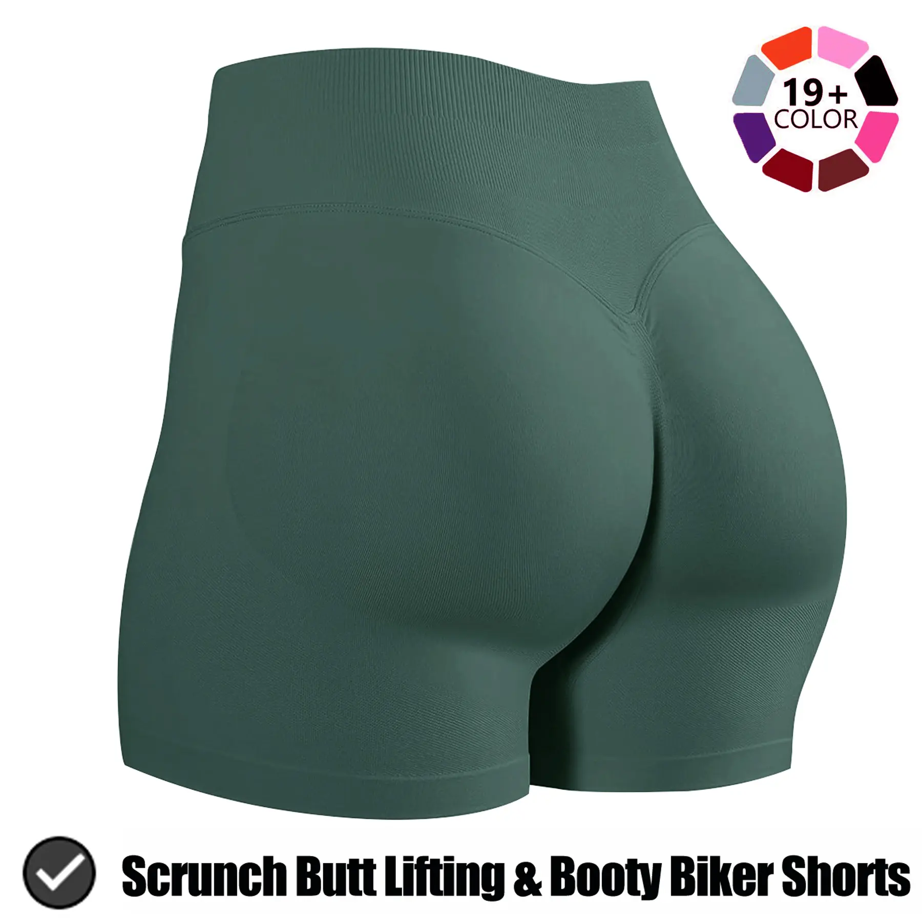 Jetjoy Shorts for Women, Women Workout Shorts Scrunch Butt Lifting Gym Seamless Booty Biker Shorts; Shorts Hidden Scrunch Butt Lifting Seamless Shorts,summervibes,Summeroutfit,summerwins red