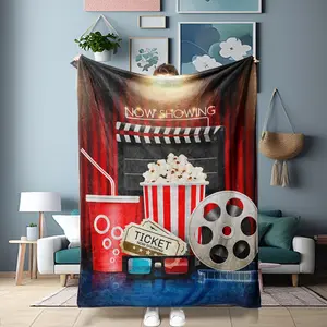 1pc Movie Partition Blanket Gift, Theater Home Cinema Decoration Popcorn Blanket, Unisex Movie Lover Gift for Adults