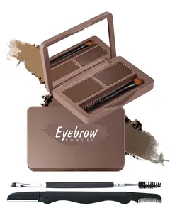 Eyebrow Powder Kit-2 Colors Soft Eye Brow Tinted Powder Palette, Waterproof & Long Lasting Dark\/Light Brown Brow Filler, Professional Eyebrow Contour Makeup for Women with Mirror Brow Brush & Razor-1#