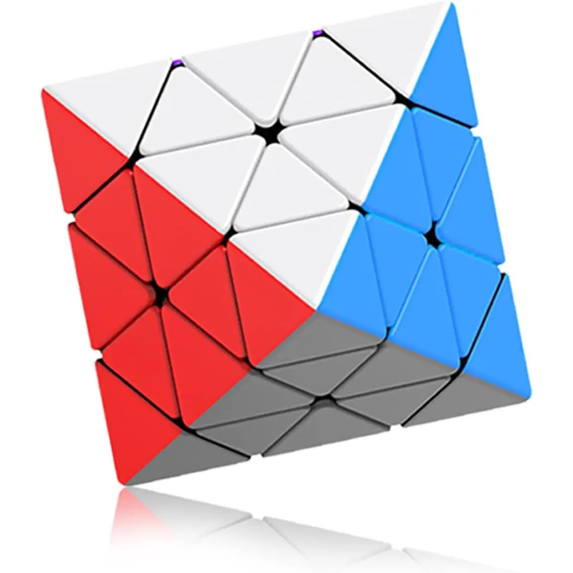 Pyramid Speed Cube 3X3 FTO Cube Stickless Triangle Cube Puzzle Toy