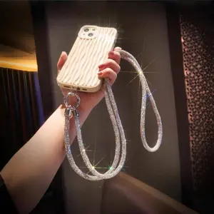 Rhinestone Decor Phone Chain, Fashionable Phone Lanyard, Phone Strap for Women & Girls, Mobile Phone Decoration Accessories, Cell Phone Charm, Phone Wrist Strap