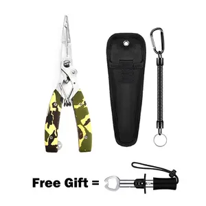 Fishing Tools Kit- Fishing Plier, Fish Lip Gripper, Multifunctional Fishing Hook Remover with Lanyards Sheath, Saltwater Resistant Fishing Accessories & Equipment, Fishing Gifts for Men