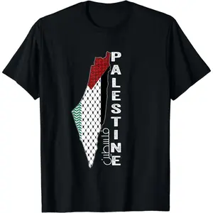 [100% Cotton]  Short Sleeve PALESTINE Casual Graphic Printed Short Sleeve T-Shirt For Men Women Golf Gift T-Shirt For Men And Women