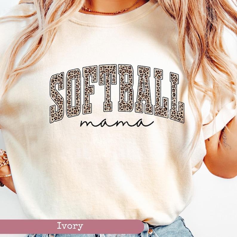 Comfort Colors Leopard Softball Mama Tee, Mothers Day Gift For Softball Mom, Gift For Softball Lover Mom Shirt, Softball Season Mom Shirt