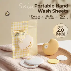 Upgraded Portable Paper Soap Sheets for Travel and Camping Mini Hand Wash Box with Fresh Scent