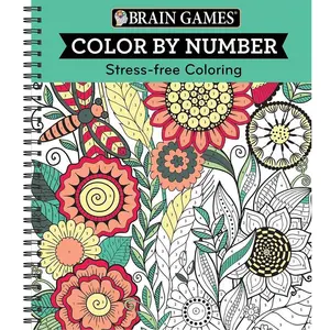 Brain Games - Color by Number: Stress-Free Coloring (Green) -- Publications International Ltd - Spiral