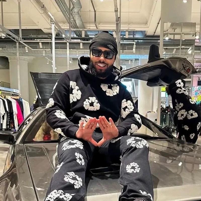 Denim Tears Y2K Hoodie Women's and Men's AestheticHoodie Casual Retro Large Pullover Harajuku Jacket with Unique Floral Print Denim Tears Y2K Hoodie Women's and Men's AestheticHoodie Casual Retro Large Pullover Harajuku Jacket with Unique Floral Print