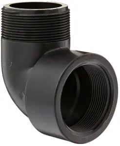 Banjo SL200-90 Polypropylene Pipe Fitting 90 Degree Street Elbow Schedule 80 2" NPT Female x NPT Male Precision Molded Sterilizable with Fiberglass Reinforcement