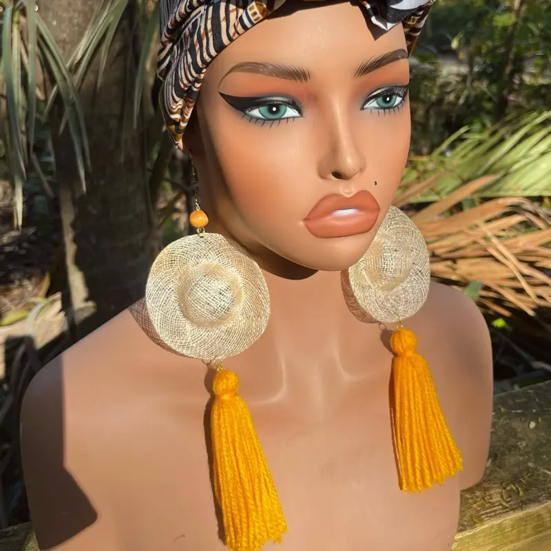Yarn earrings