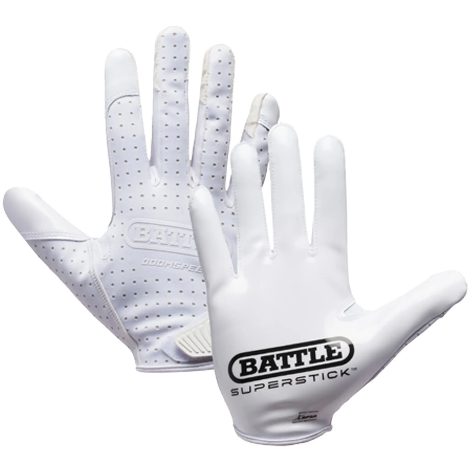 Battle Sports Youth Doom Speed Receiver Football Glove - White