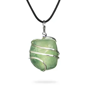 AYANA Prehnite Necklace for Heart Healing & Inner Peace – Soothing Crystal Pendant for Unconditional Love, Intuition & Heart Chakra, Perfect for Libra & Virgo