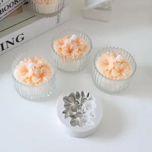 Flower Shaped Silicone Mold, 1 Count DIY Making Mold, Handmade Candle Making Mold, Soybean Candle Crafts Making Mold, Gypsum Silicone Mold