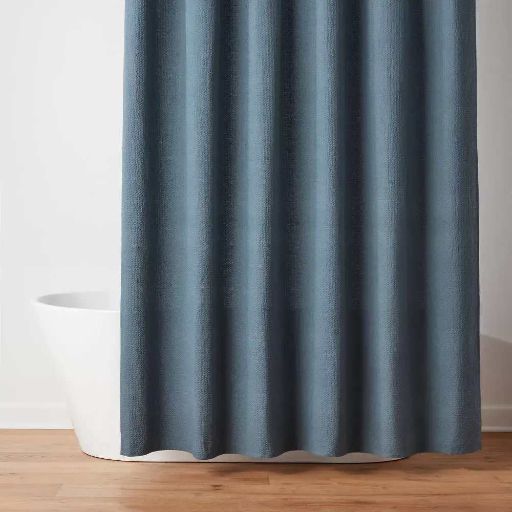 Oversized Relaxed Waffle Weave Shower Curtain Oversized Relaxed Waffle Weave Shower Curtain