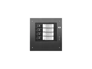 iStarUSA S-35-DE4SL Black Aluminum / Steel Tower Compact Stylish 4 x 3.5" Hotswap Trayless mini-ITX Tower - Silver HDD Handle