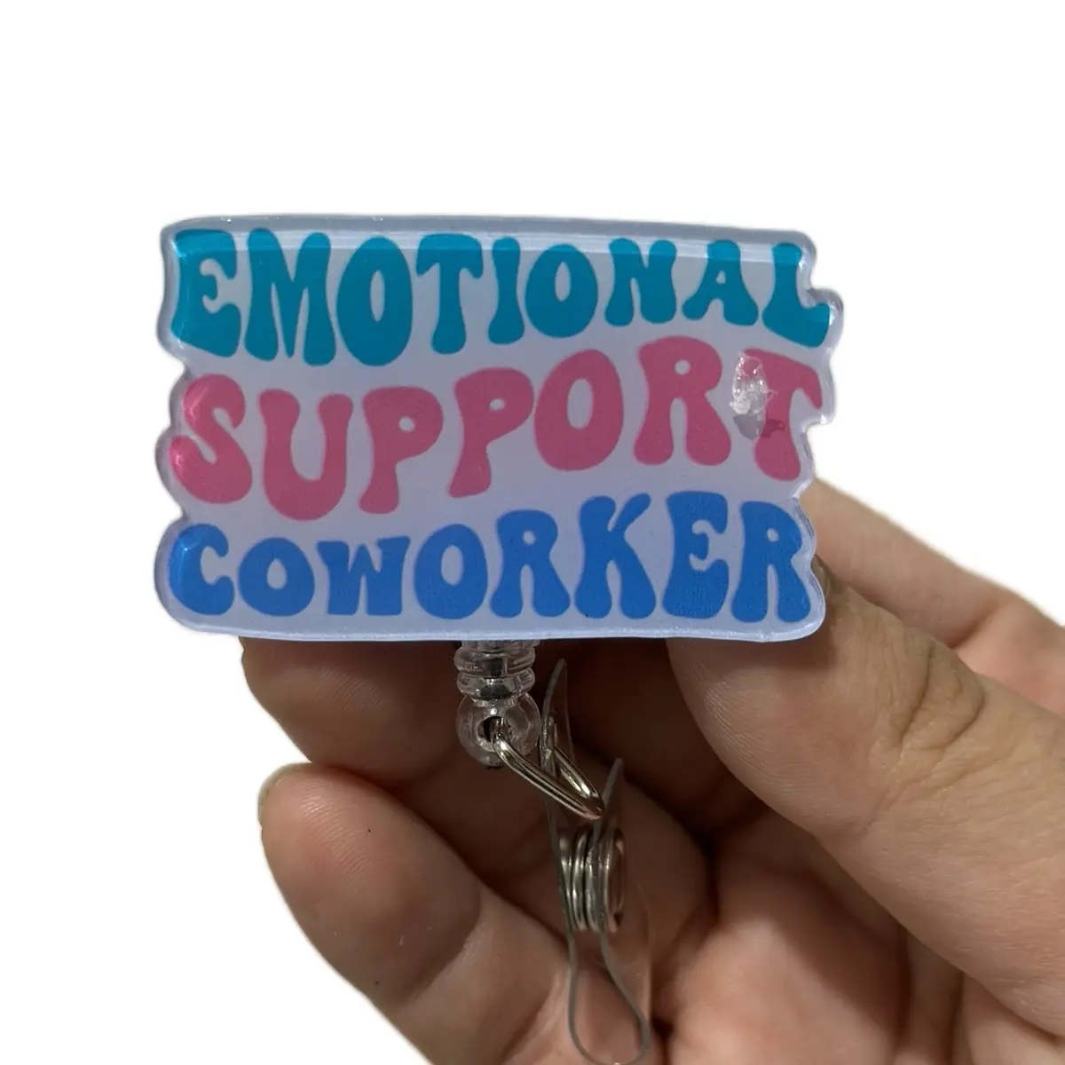 Emotional support coworker badge reel ID holder Emotional support coworker badge reel ID holder