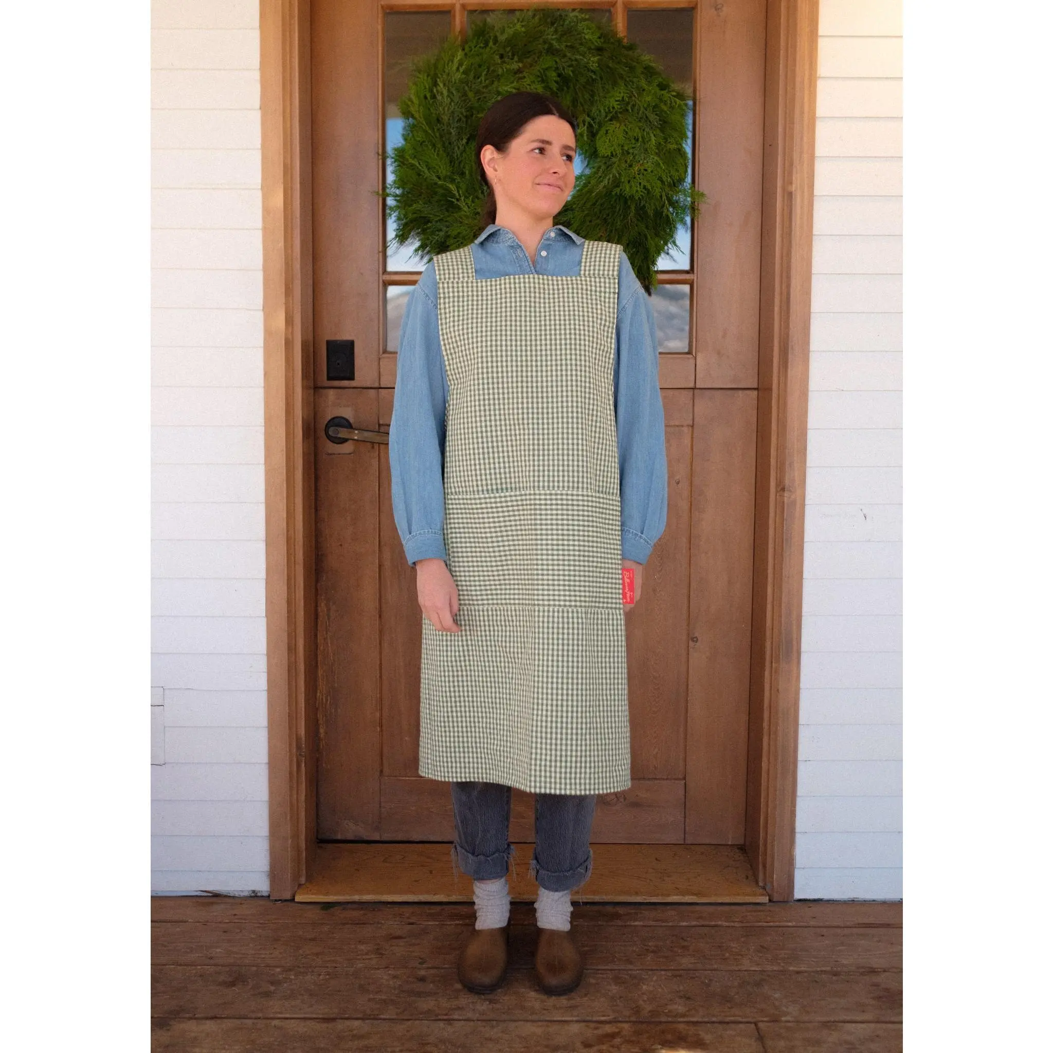 Adult Lightweight Cotton Kitchen Cooking Apron with Front Pocket - Comfortable, Soft, Sturdy Natural Fabric Home Supplies for Everyday Kitchen Use, Aprons With Pockets