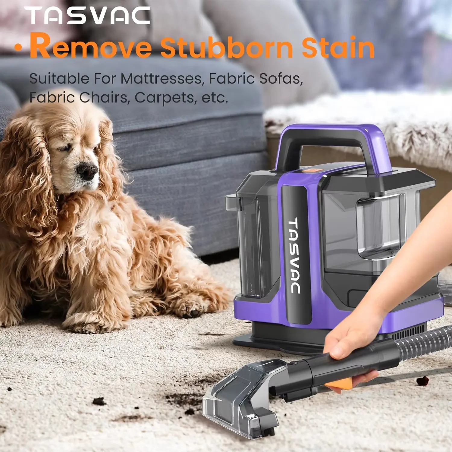 TASVAC C7 Portable Carpet & Upholstery Cleaner – Powerful Spot Cleaning for Home & Auto