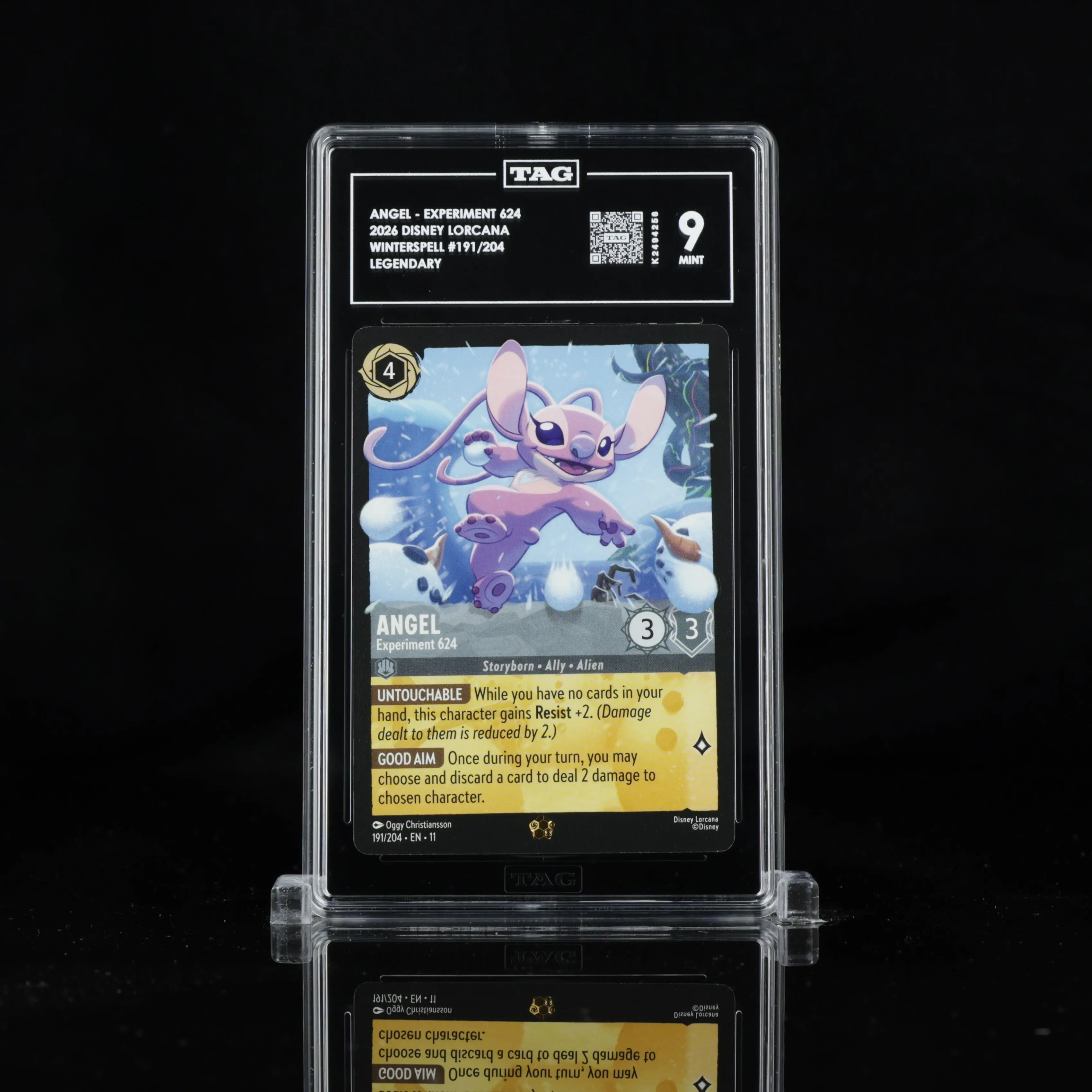 2026 Disney Lorcana Angel - Experiment 624 - Winterspell Legendary 191/204 | TAG 9 Mint Graded Card