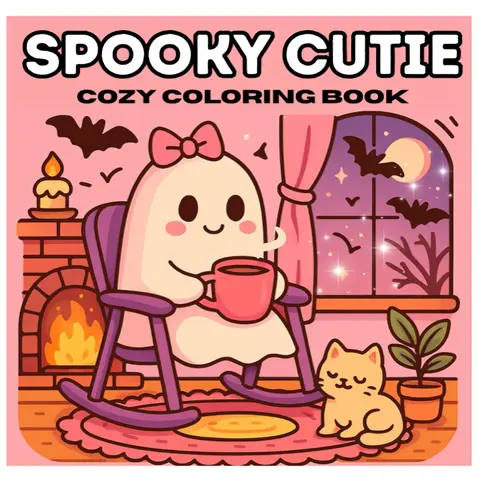 【JUST RELEASED】Unisex Adult Coloring Book - Office Art Supplies with Spooky Whimsical Cartoon Creatures, 81 Pages for Adult & Teen Fun, Relaxation and Stress Relief