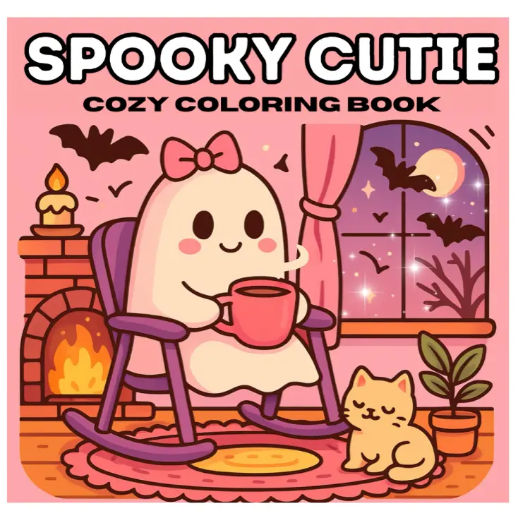 【JUST RELEASED】Unisex Adult Coloring Book - Office Art Supplies with Spooky Whimsical Cartoon Creatures, 81 Pages for Adult & Teen Fun, Relaxation and Stress Relief