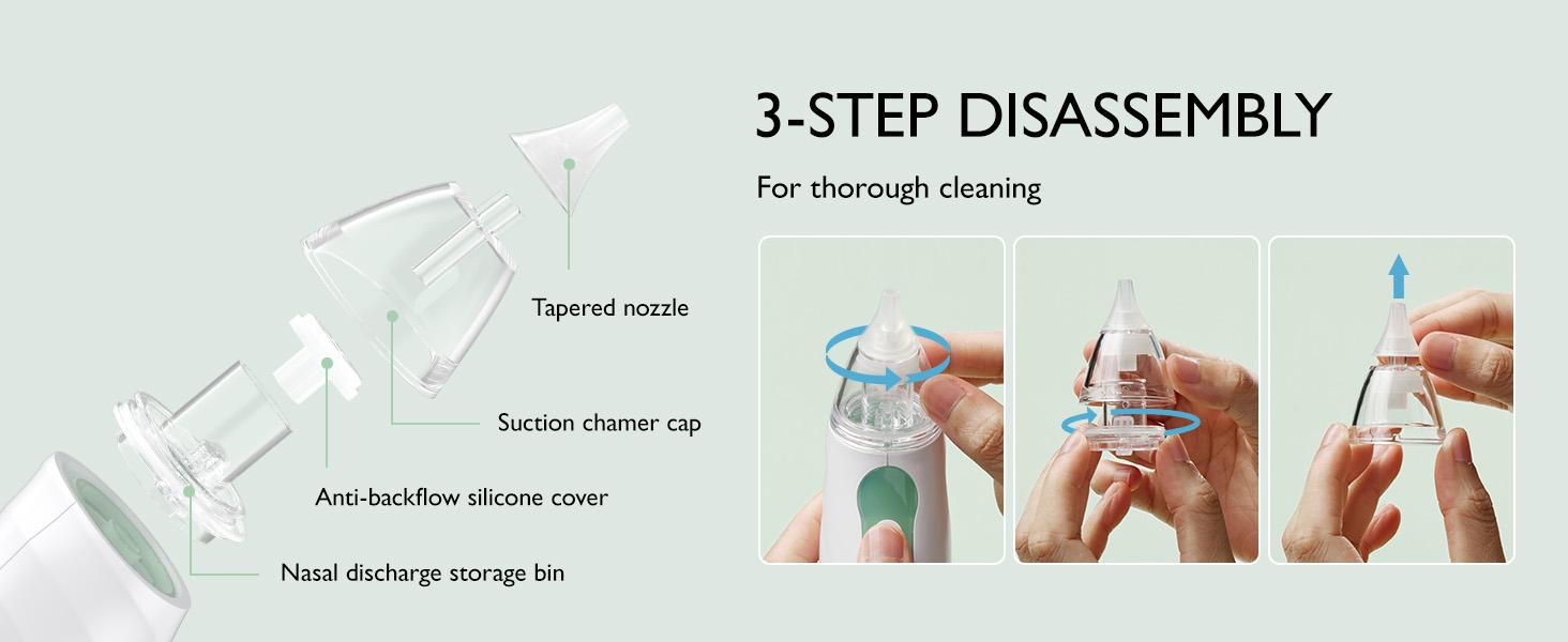 Momcozy Baby Nasal Aspirator, 3 Suction Levels Electric Nasal Aspirator for Baby, Portable Baby Nose Aspirator with Light Soothing and Music