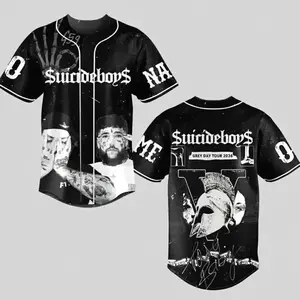 Suicideboy G59 Black Baseball Jersey, Greyday Tour 2026 Jersey Shirt, Suicideboy Merch Shirt, Tour 2026 Shirt For Fan, Streetwear Music Shirt baseball jersey