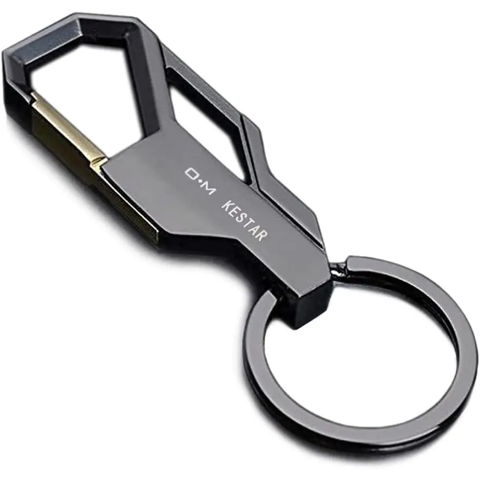 Classic Black Scratch-Resistant Key Chain Rings, Men's Fashion Accessory for Car Key Organization & Business Use