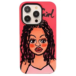 Graffiti Cartoon Couple iPhone Case - Retro Street Art Protective Cover for 11/12/13/14/15/16/17 Pro Max iPhone Case