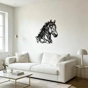 Horse Head Wall Decor, Wall Decoration, Modern Home Art for Living Room Bedroom, Hanging Horse Statue, Ideal Gift for Holidays and Parties