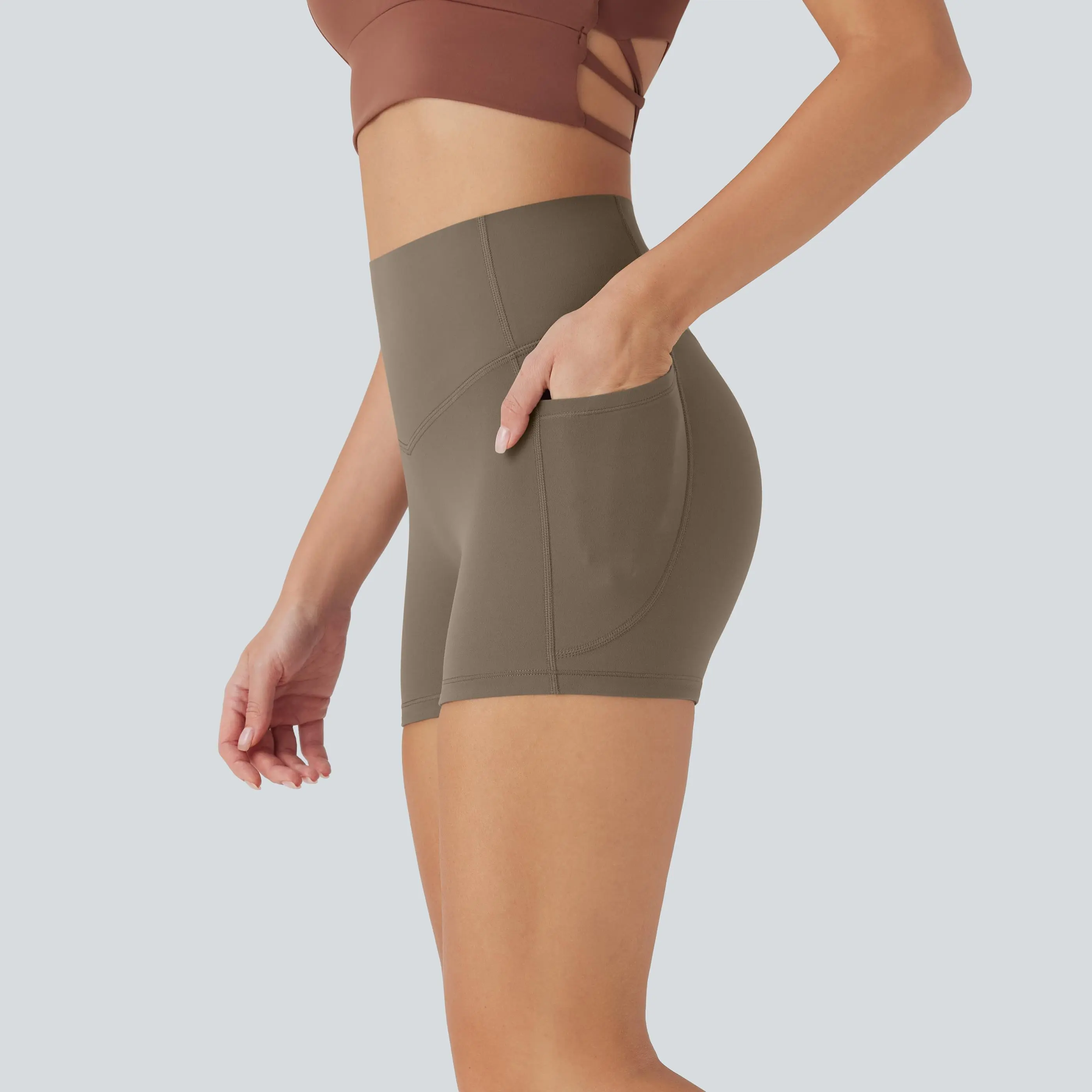 Halara UltraSculpt™ High Waisted Tummy Control Pocket Shaping Training Biker Shorts 3''