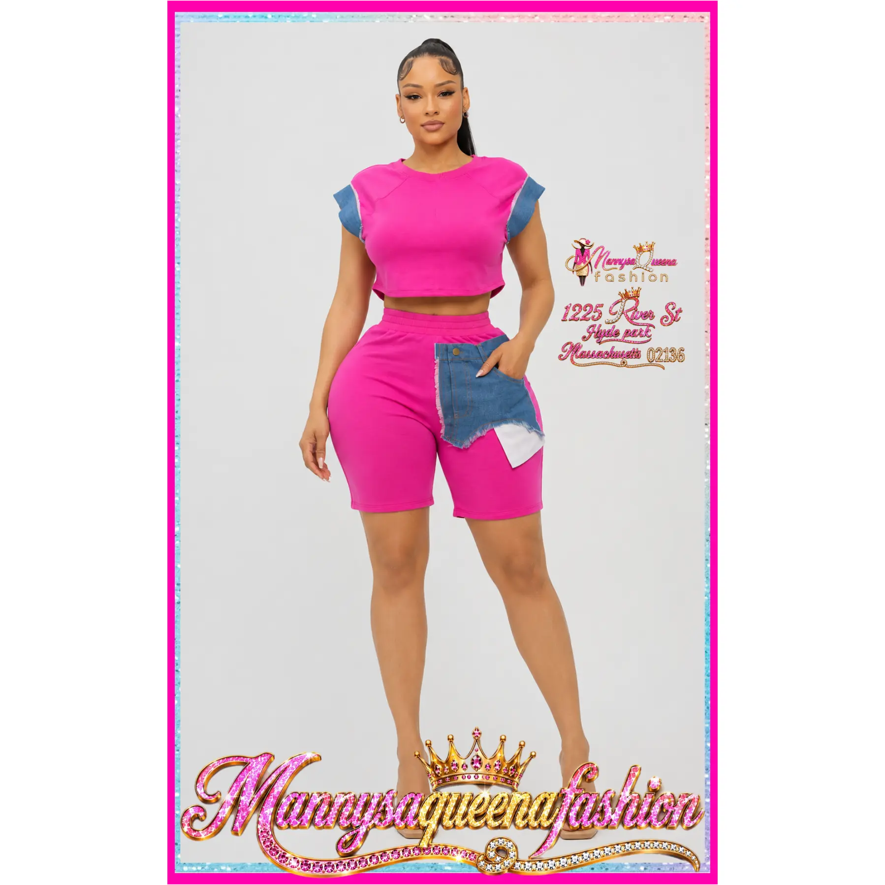 Bicker Shorts Set Pink
