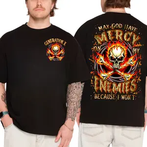 Gen X T-Shirt - May God Have Mercy Custom Year Generation X Shirt Unisex 100% Cotton Classic Fit Streetwear Top  Crewneck Womenswear